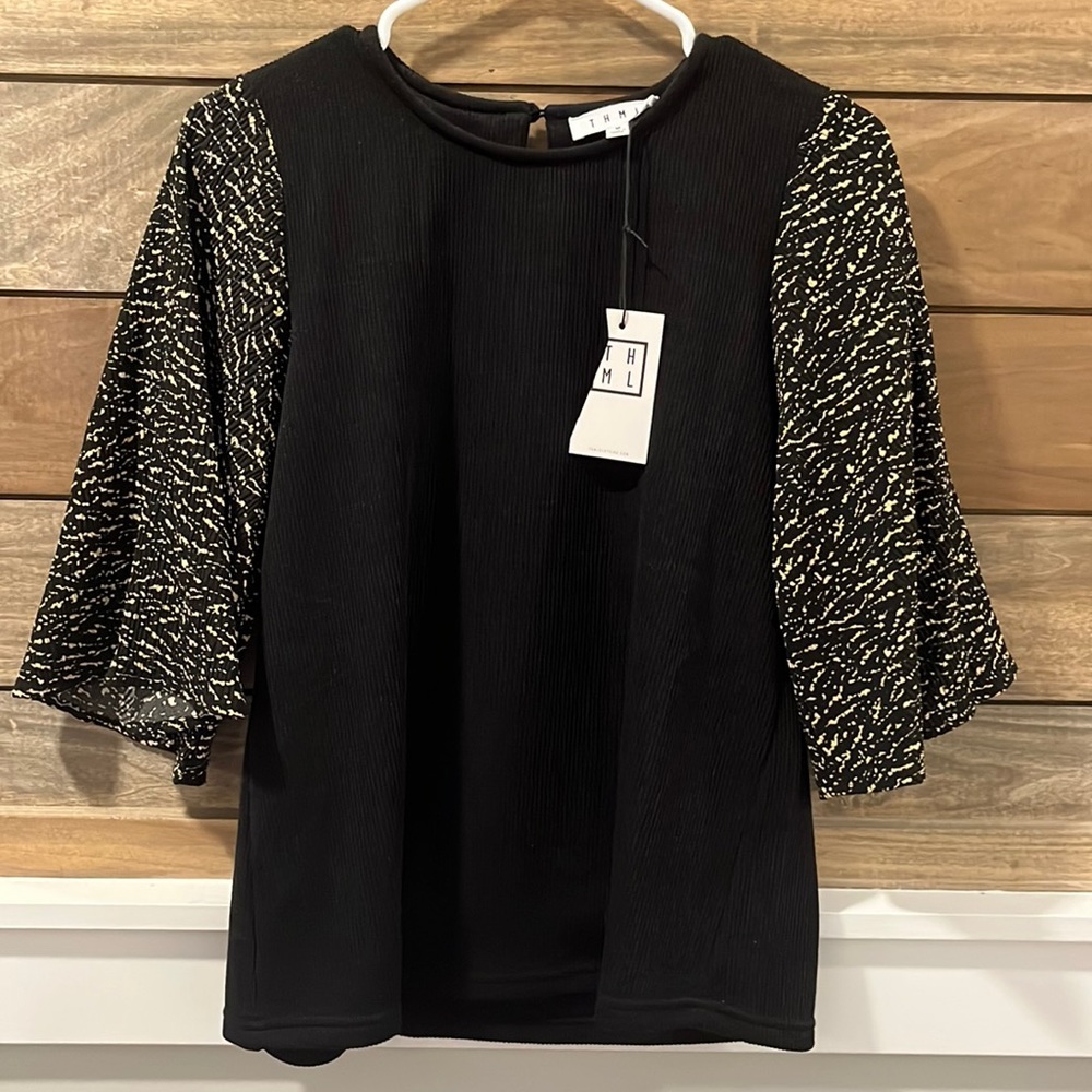 NEW! Black Blouse/Sweater, Size M